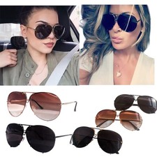 2026 Oversized Avators Sunglasses Flat Top Big Large Luxury Mirrored Round