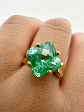 UTC 925 sterling 14k gold vermeil Natural faceted Topaz Ring size 6