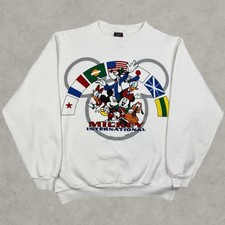 Vintage 80s 90s Disney Mickey Mouse International Sweatshirt Size Large