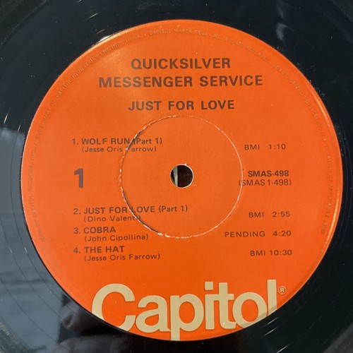 Quicksilver Messenger Service - Just For Love Vinyl LP - 1970 - Capitol SMAS-498 - Picture 5 of 8
