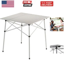 Outdoor Folding Table, Sturdy Aluminum Camping Table with Snap-Together Desig...