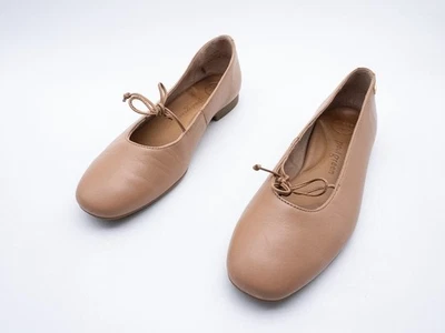 Paul Green Ballerine Plate Slipper En Cuir Marron Clair T.38 EU Art. 39714-55 - Photo 1/4