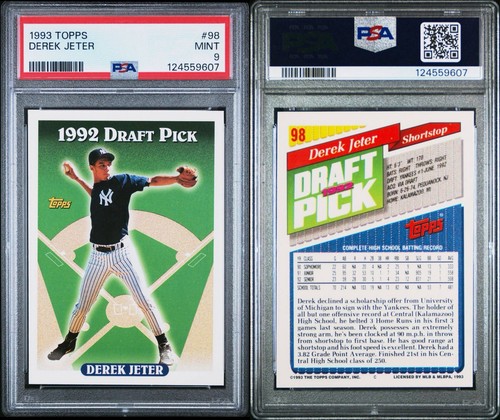 Topps 1993 Topps Derek Jeter #98 Draft Pick New York Yankees PSA 9 Card