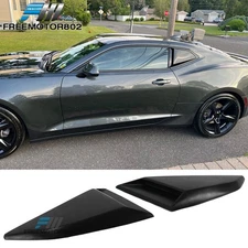 For 16-24 Chevy Camaro Quarter PU Rear Window Louver Cover Rain Shield Unpainted