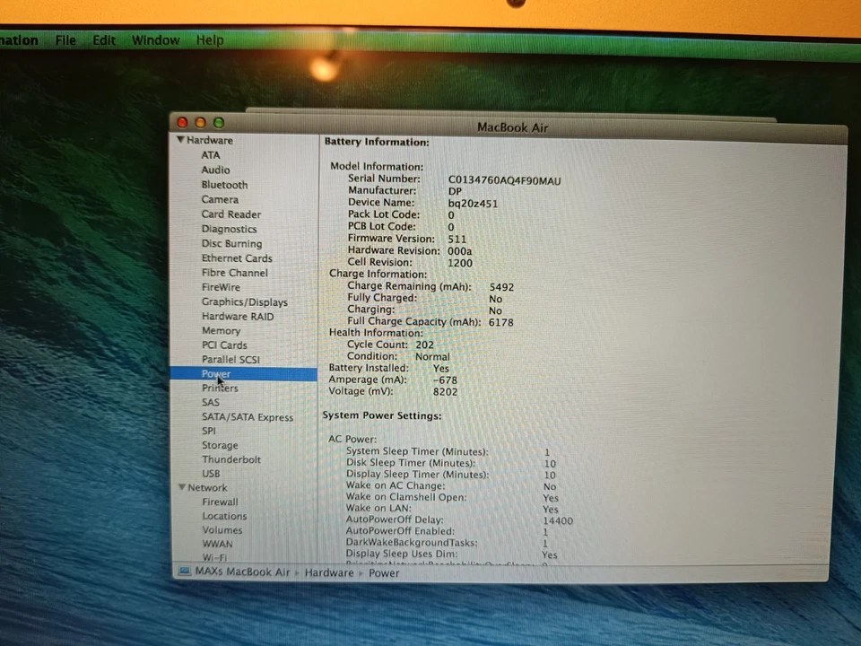 Apple MacBook Air 13.3" 2013 128GB SSD Intel Core i5-4250U 1.30GHz 8GB Laptop - Image 4 of 4