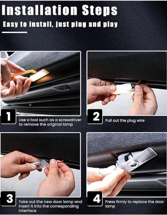 2 Stück kompatibel mit Autotür Licht Projektor für AUDl-LED-Einstiegsbeleuchtung - Bild 3 von 3