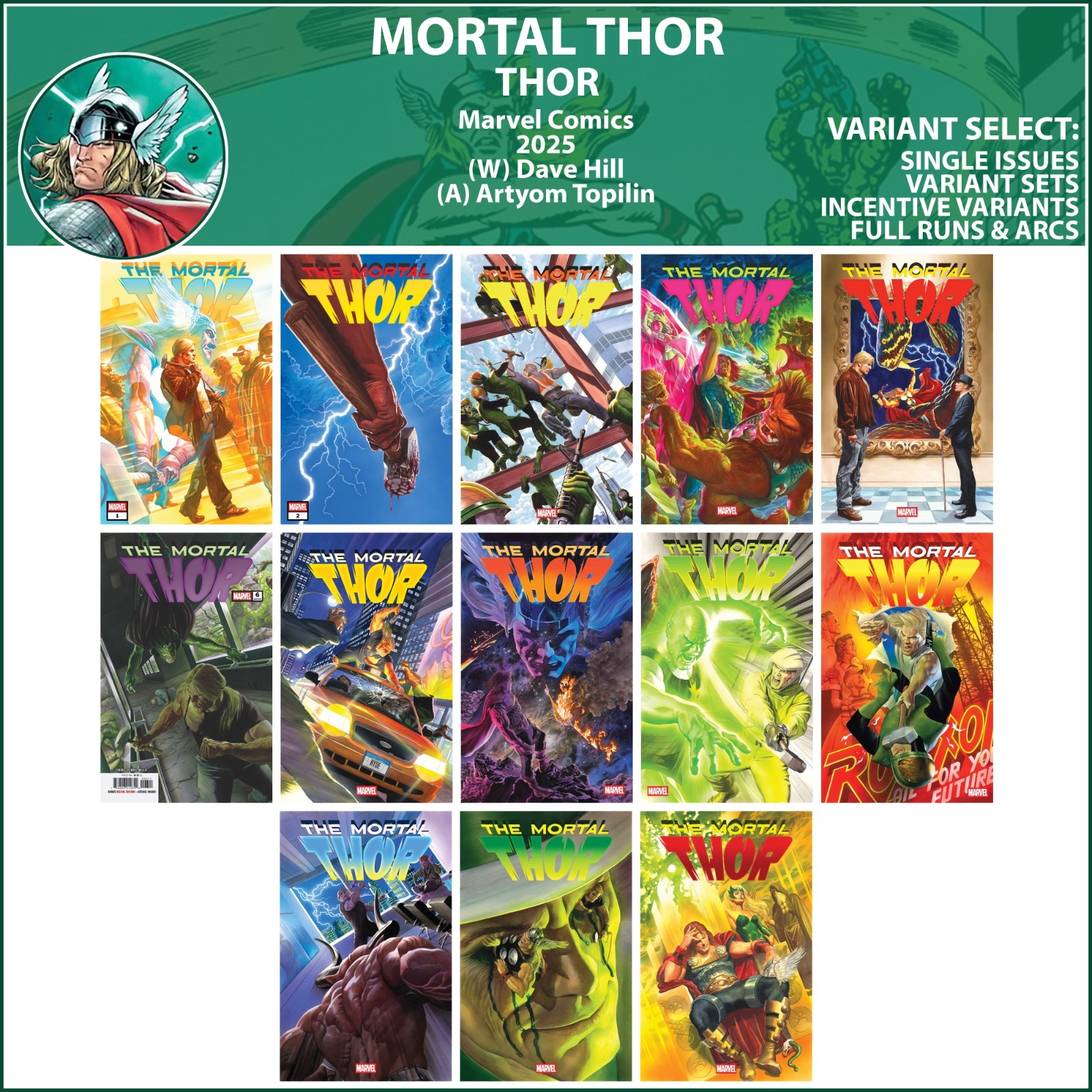 Mortal Thor (2025) #1 2 3 4 5 6 7 8 9 10 11 12 13 Marvel Comics COVER SELECT