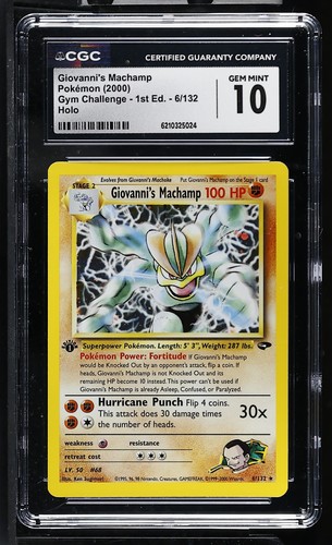 Giovanni's Machamp (1st Edition) graded CGC 10 for sale on eBay