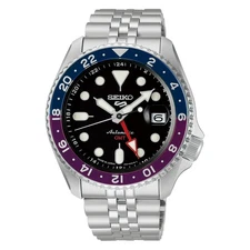SEIKO 5 Sports SBSC021 Black GMT Automatic Men's Watch New in Box