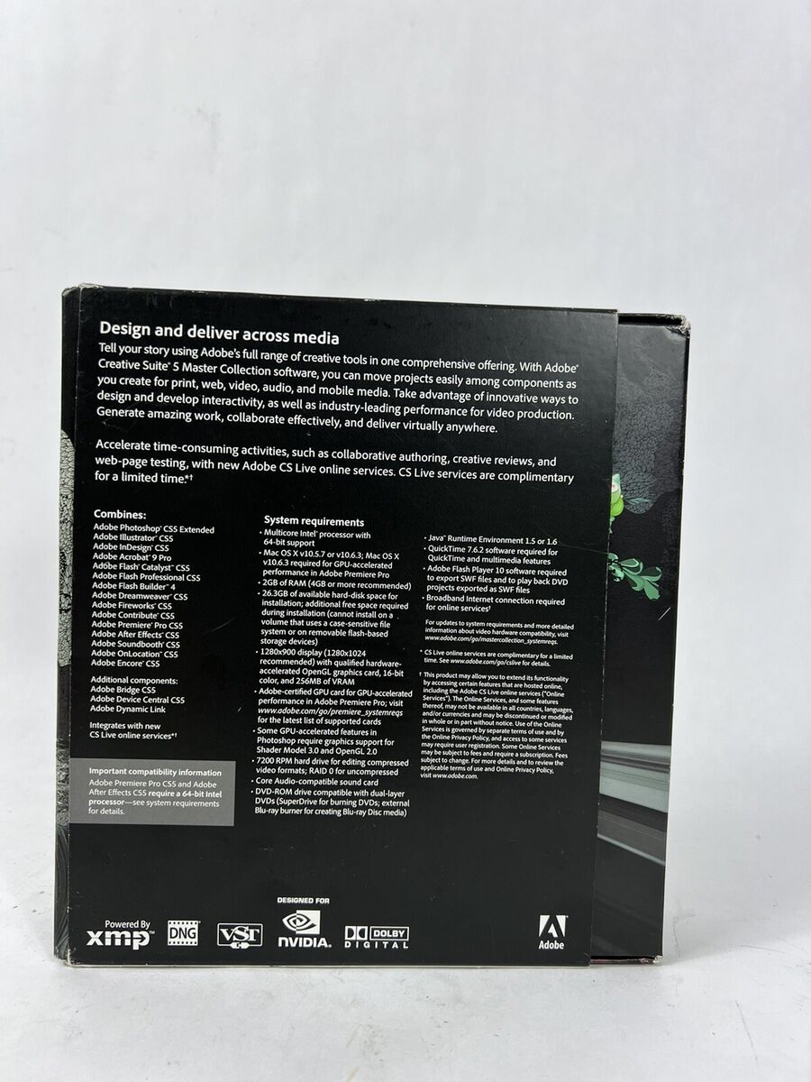 Adobe Creative Suite 5 CS5 Master Collection For Windows Adobe Creative Suite 5 CS5 Master Collection For Windows