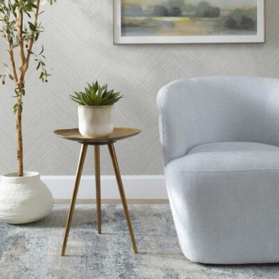 UNIQUE LILY PAD CAST ALUMINUM ACCENT END TABLE UTTERMOST 24938