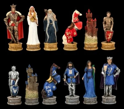 Schachfiguren Set - König Arthus Sage | Tafelrunde, Veronese Ritter, 6,5-8 cm
