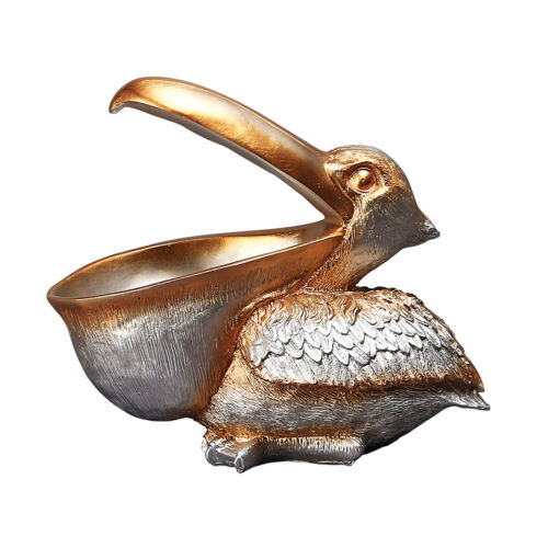 Resin Pelican Statue Key Phone Holder Animal Model Figurine Decor (Silver) - Picture 1 of 7