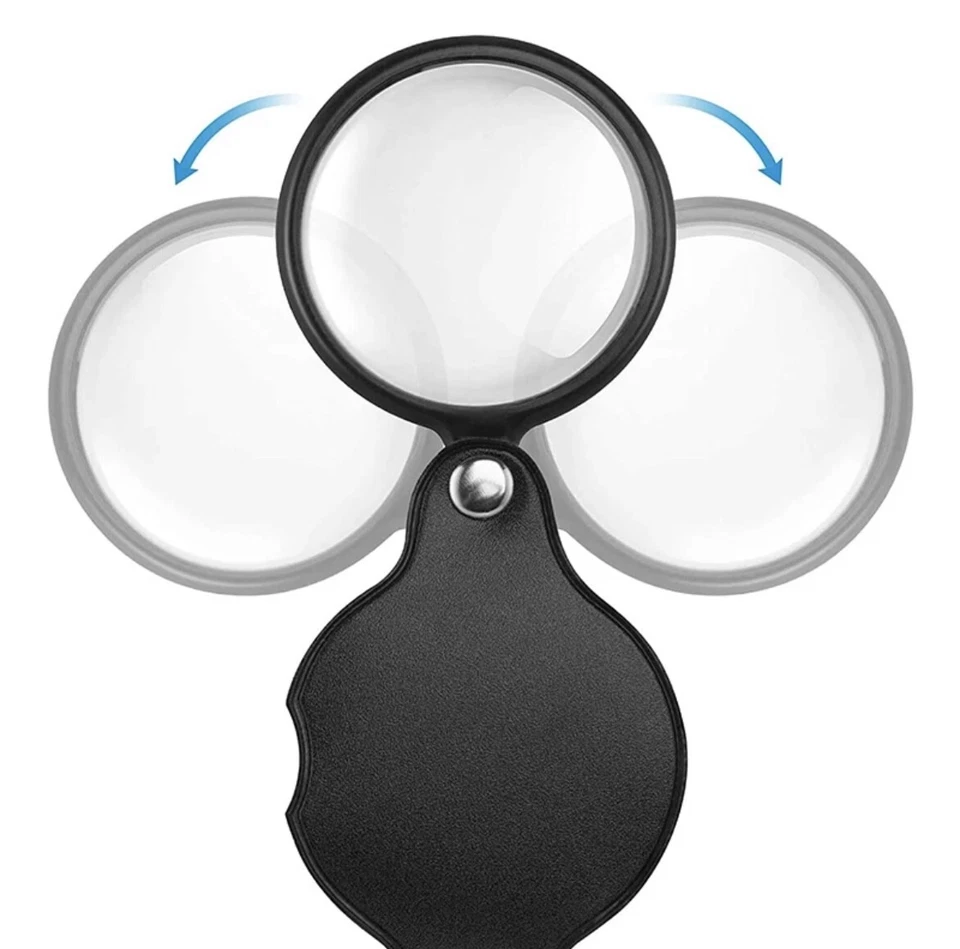 8x lente di ingrandimento ottica pieghevole in vetro tasca piccole dimensioni lente di ingrandimento ottico lente di ingrandimento - Immagine 3 di 3