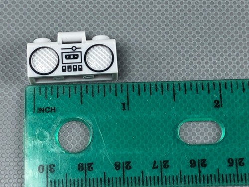 New LEGO Light Bluish Gray Minifigure Radio Boom Box Cassette 93221pb03 (x1) - Picture 11 of 11