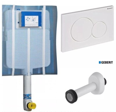 GEBERIT SIGMA 8 EINBAU-ABLAUFKASTEN 6/3 LITER KOMPLETT MIT PLATTE UND SCHLAUCH