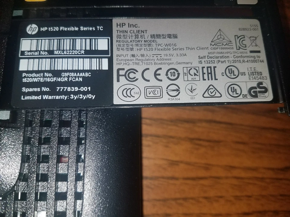 HP T520 Flexible Thin Client Desktop - Black - (G9F08AT#ABC) - Image 2 of 4