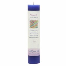 NEW Crystal Journey Herbal Magic CREATIVITY Candle - Reiki Charged 7" Pillar