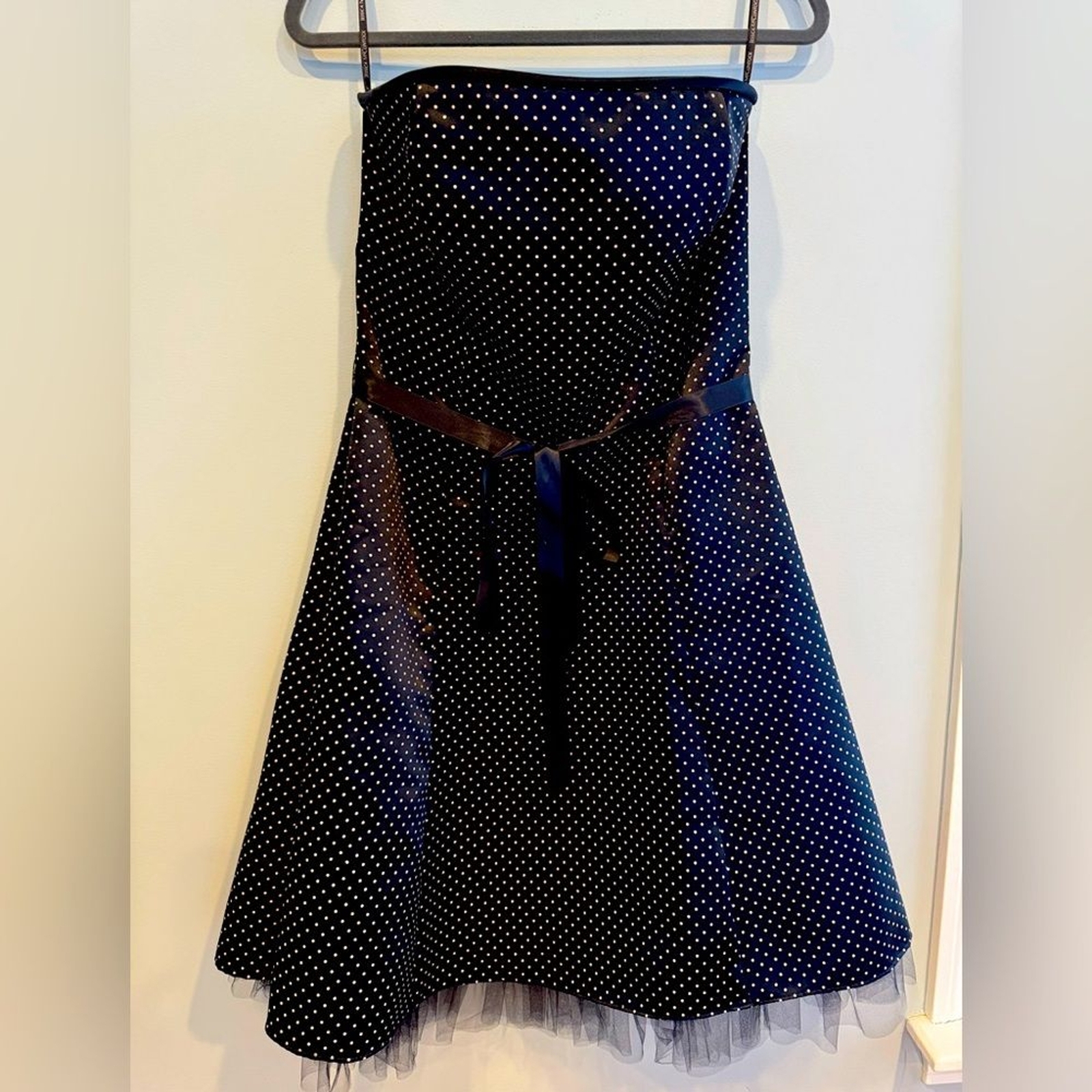 Jessica McClintock for Gunne Sax Strapless Polka Dot Tulle Dress Size 11
