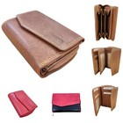 RFID Schutz Geldbörse Damen Portemonnaie Echt Leder Frauen Portmonee Brieftasche