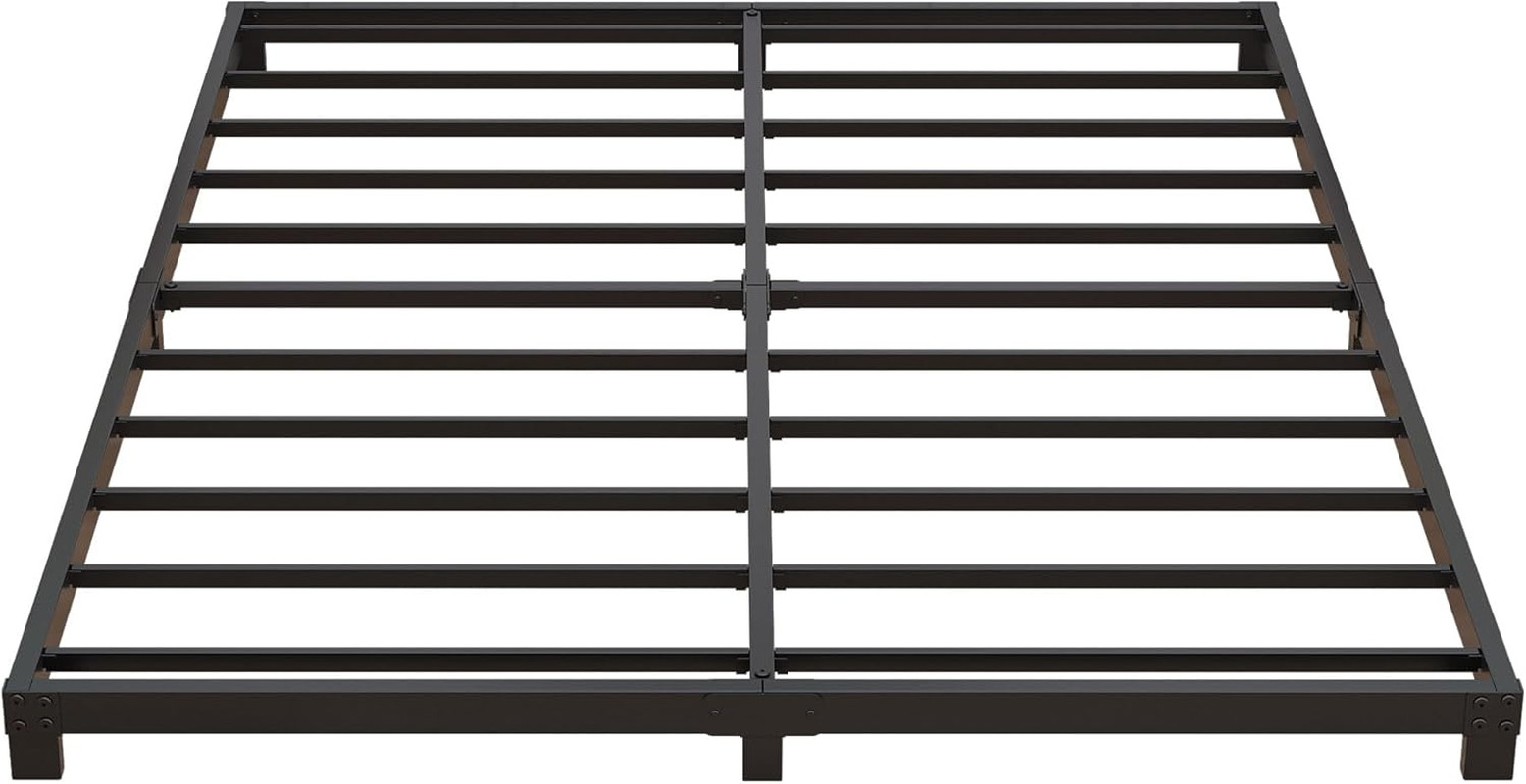 Full Low Profile 4 Inch Metal Bed Frame - No Box Spring Needed, Easy Assembly