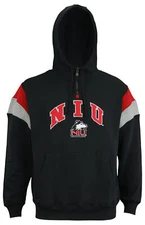 Outerstuff Northern Illinois Huskies NCAA Men's Throwback 1/4 Zip Hoodie, Black