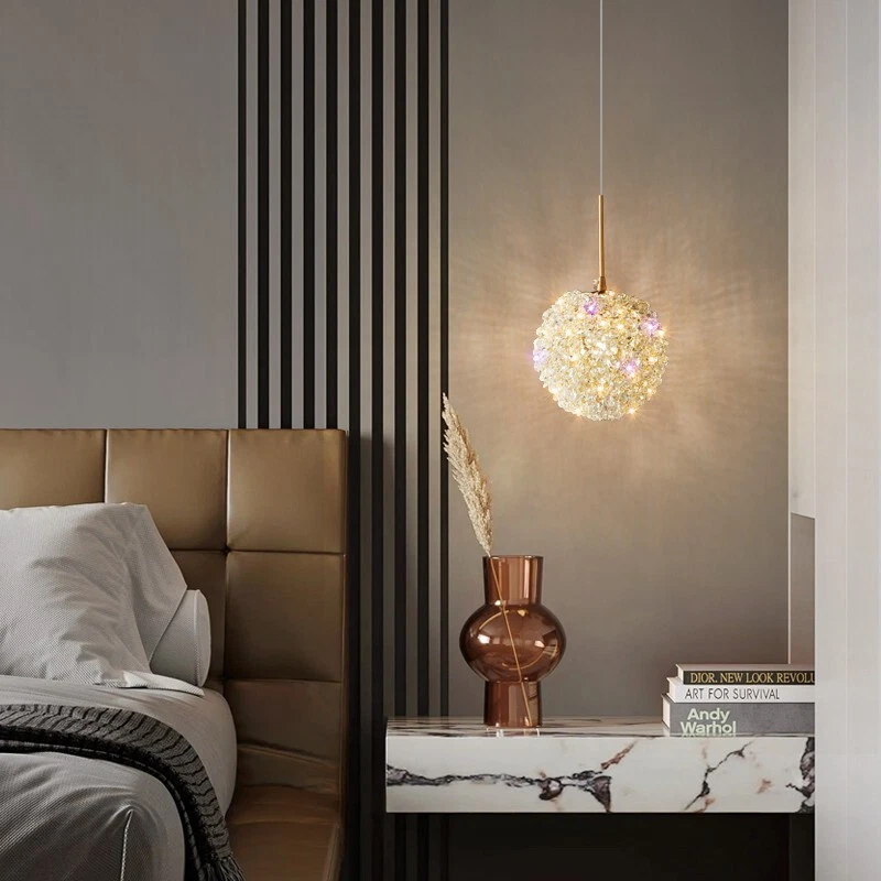 Golden LED circular pendant light at the bedside of the restaurant - Image 4 of 4