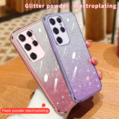 For Samsung S25 S24 Ultra S23 FE A55 A35 A15 A16 Glitter Plating Soft Case Cover