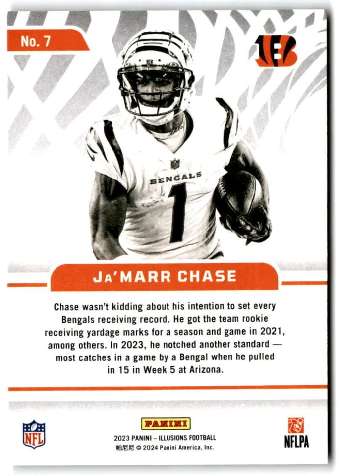 2023 Panini Illusions Amazing #7 JA'MARR CHASE  Cincinnati Bengals  - Image 2 of 2