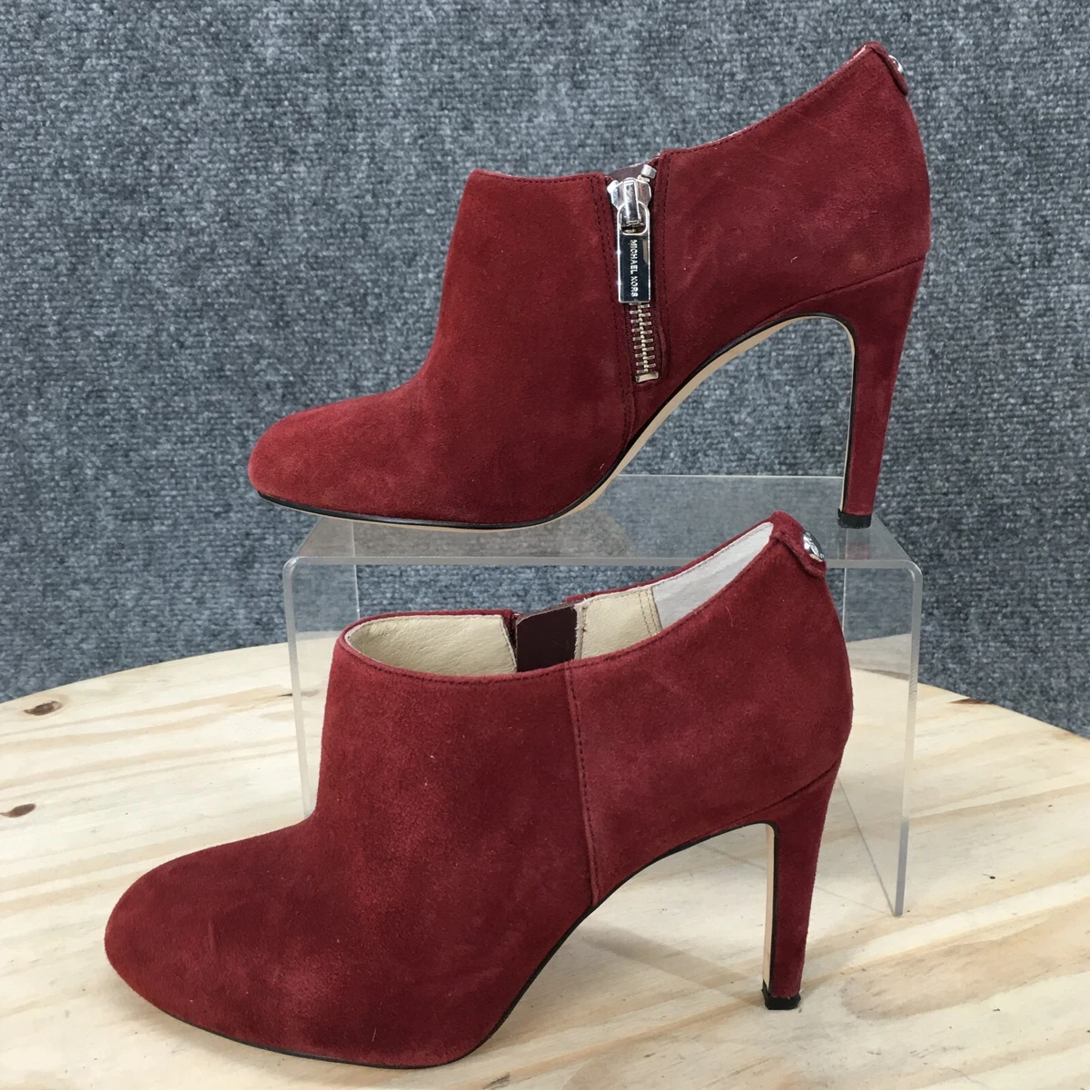 Michael Kors Boots Womens 5.5 Ankle Booties Red Suede Stiletto