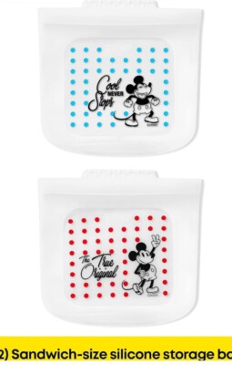 Pack Disney Pyrex Mickey Mouse Silicone Bags Microwave Dishwasher Freezer  Safe
