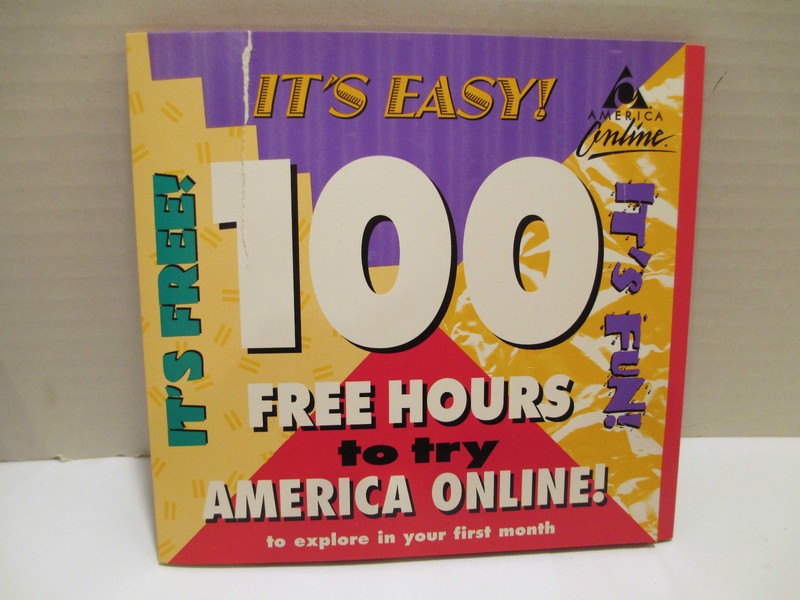 Rare VTG 1998 AOL 4.0 America Online 100 Free Hours Install CD Dial-Up ~ Sealed