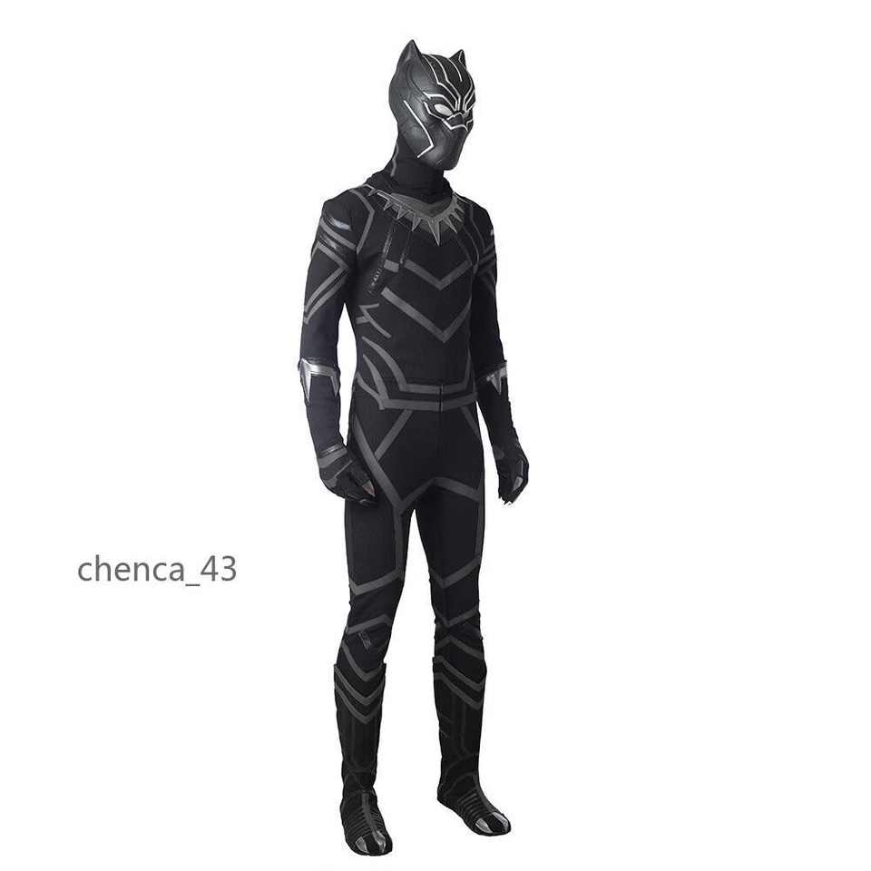 Captain America Civil War Black Panther T'Challa Jumpsuit Cosplay Costume Outfit - Image 3 of 4