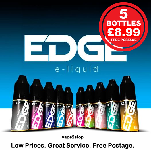 Edge E Liquid 5x10ml 5 Bottles Vape Liquid Vape Juice FREE 1ST CLASS POST*