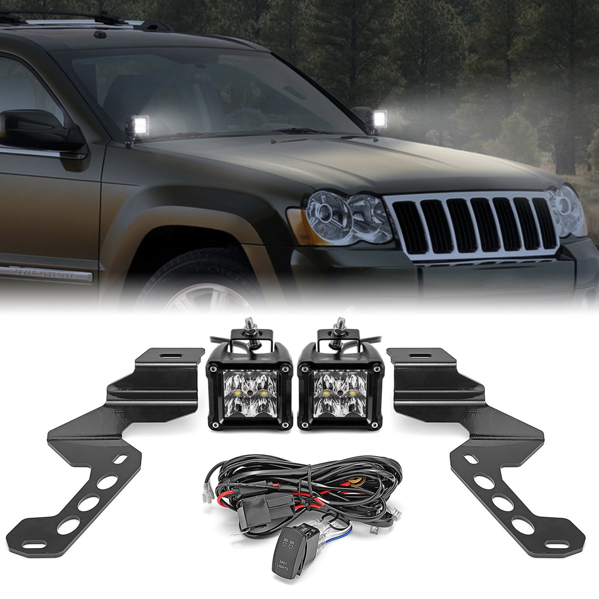 Kit De Soporte De Luz LED De 18W Para Enganche De Remolque De 3", Compatible Con Jeep Wrangler, Grand Cherokee Y Otros SUV