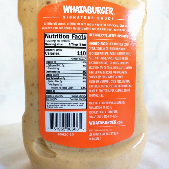 Whataburger Honey Mustard (pack of 1) 16oz Bottle for sale online eBay
