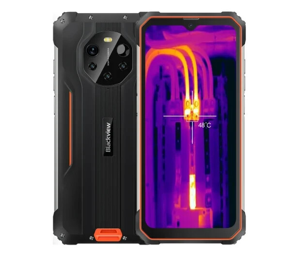 Удобный смартфон Blackview BL8800 Pro 5G 8/128 ГБ 8380 мАч оранжевый 6,58 с двумя SIM-картами