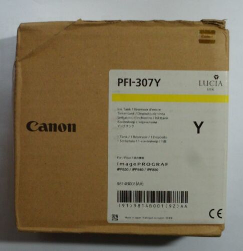 Tinta amarilla Canon PFI-307Y iPF 6300 6350 830 840 850 2018 original embalaje original - Imagen 1 de 1
