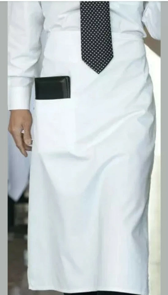 Uncommon Threads, Inset Pocket Bistro Apron White, 27 W x 32 L.  - Image 2 of 2