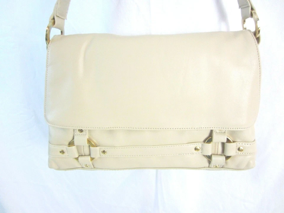 AJ Valenci Cartera de Cuero Bolso de Hombro Beige Taupe P18 Nuevo sin etiquetas. Foto 2 de 4