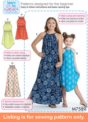 SEWING PATTERN Girls Clothes - Halter Dress Easy Simple Learn to Sew Teen - 7589 | eBay SEWING PATTERN Girls Clothes - Halter Dress Easy Simple Learn to Sew Teen - 7589 | eBay