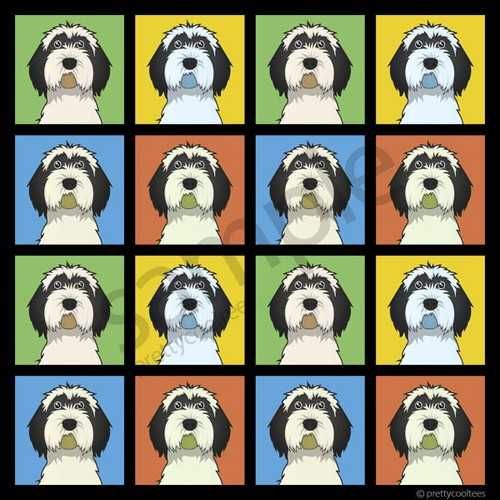 Tibetan Terrier Cartoon Pop T-Shirt Tee, Men Women Youth Tank Short Long Sleeve - Picture 2 of 8