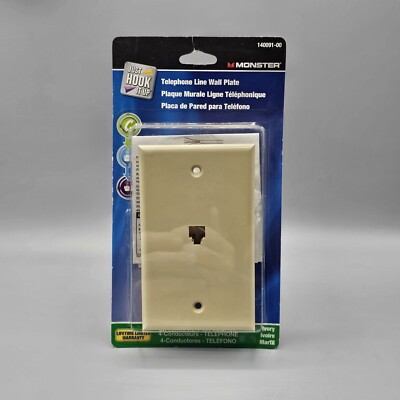 Monster Telephone Line Wall Plate Ivory #140091-00 Just Hook It Up