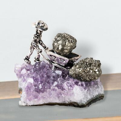 Kreativer Amethystcluster Miner Kristall Probe Stein Dekoration Handwerk