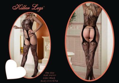 Killer Legs Fishnet Lingerie Sheer Cami Crotchless Body Stocking, Lilith JT017