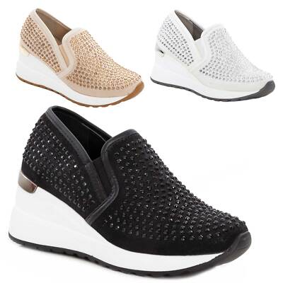 Damen Sneaker Turnschuhe Sport Slipper Strass Slippers TOOCOOL 17927J24