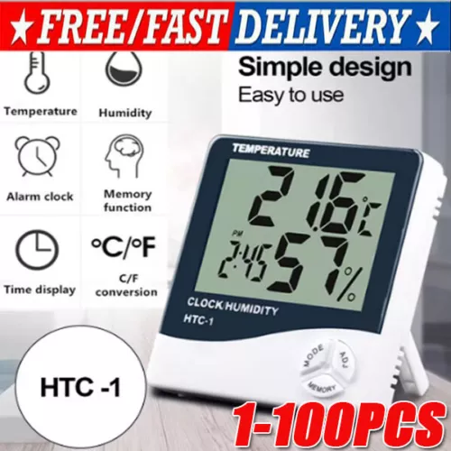 Thermometer Indoor Digital LCD Hygrometer Temperature Humidity Meter Alarm Clock