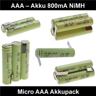 AAA Micro Akku 1,2V - 4,8V 800mA Akkupack 2,4V - 3,6V - Pyramide 4,8V Blockakku