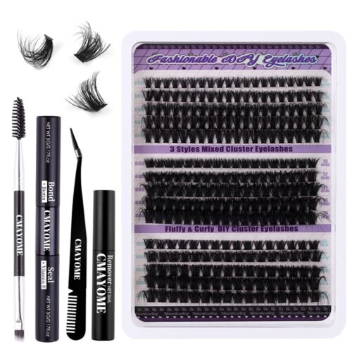 Eyelash Extension Kit 270/300pcs Individual Lashes Cluster D Curl Clusters UK - Picture 16 of 30