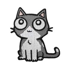 Gray Cat Patch - Hook and Loop Morale Patch Iron On Patch Pet Owner Cat Mom